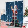 2pcs 2D Flat Printing Merry Christmas Drapes Santa Christmas Tree Star Polyester Without Electricity Family Party for Room Decor