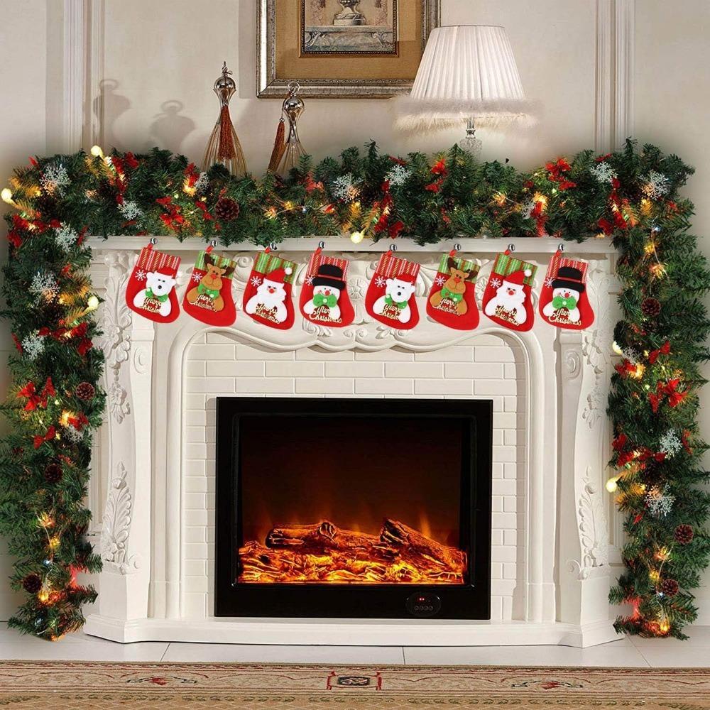 1Pcs Christmas Decoration Cartoon Socks Xmas Tree Hanging Ornaments Merry Home Room Decor Gifts New Year Happy Navidad Supplies