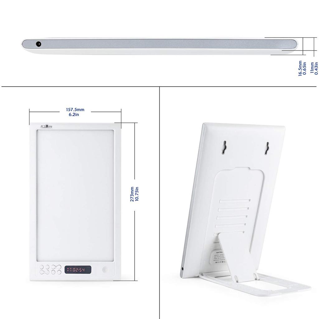 12000lux Bright Phototherapy Light Full Spectrum LED Light Alarm Clock Light Natural Function Natural Biological Rhythm Adjustment Ideal Bedside Lamp