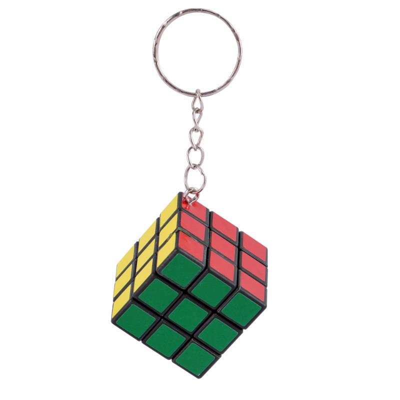 ZCUBE Black Bottom Sticker Style 3-Layer Colorful Magic Cube Toy 3cm Keychain