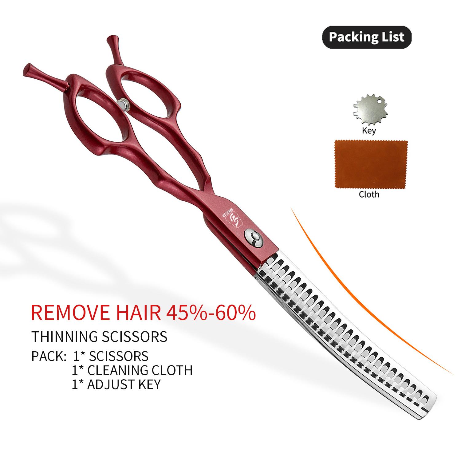 

Sangelar 6,5-дюймовые красные изогнутые ножницы для груминга домашних животных, могут сгибаться вверх и вниз, удаляют 20%-35% и 45%-60% волос, высококачественный инструмент для груминга Remove Hair 45%-60% красный