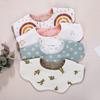 6 Layers Thickened Baby Muslin Cotton Bibs 306°AB Double Side Flower Round Neck Saliva Towel Print Feeding Burp Cloths Banadna
