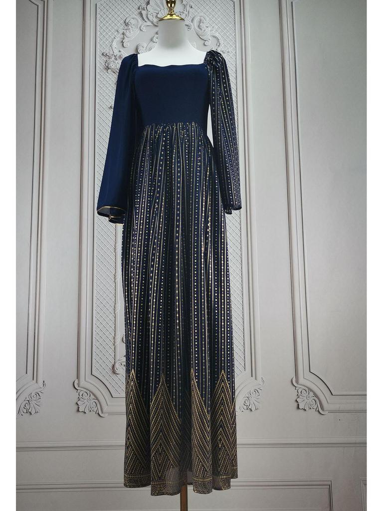 4067 Moda Dubajska: Nowy Styl Arabska Szata z Europejskim i Amerykańskim Hot Stampingiem Floralnym