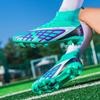 New High-top Football Shoes Tf Broken Nails Youth Training Shoes Artificial Flat Leather Football Shoes Male Students Training Shoes