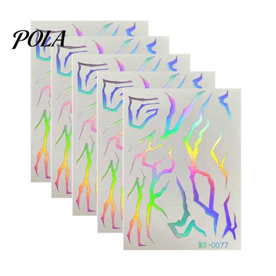 5 Sheets Holographic Lightning Tattoos, Waterproof Flash Temporary Stickers, Full Color Body Art for Festival Party Sale Goods