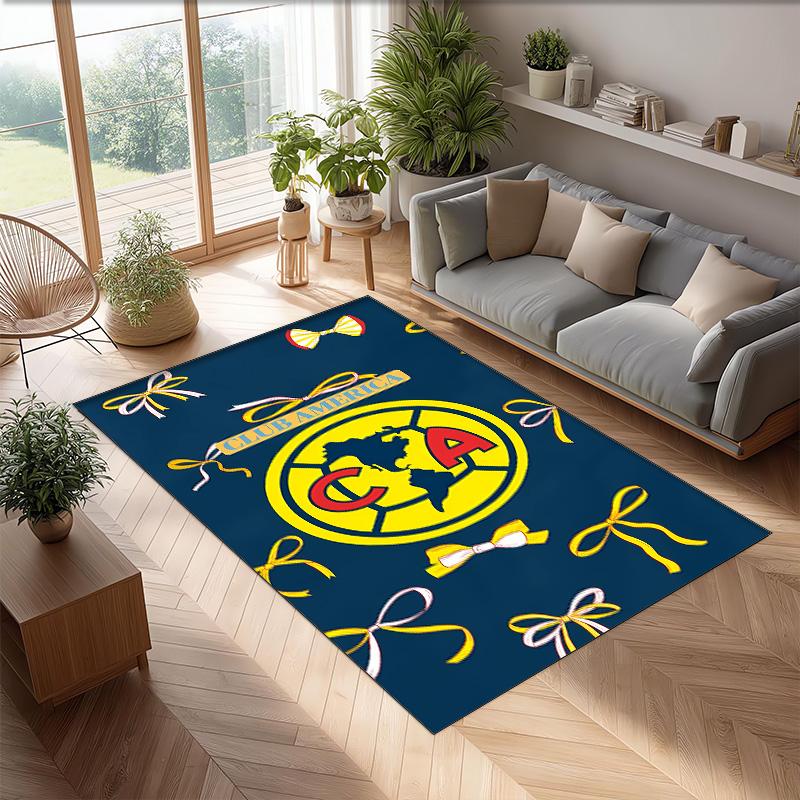 Club América Printed Flannel Area Rug Non Slip Soft Polyester Floor Carpet Indoor Decor Mat for Bedroom Living Room Sofa