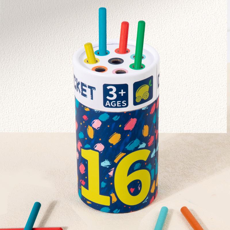 Children's Balance Wooden Stick Fine Tube Color Sorting Cup Sensory Integration Training Shape Pairing Wooden Toys