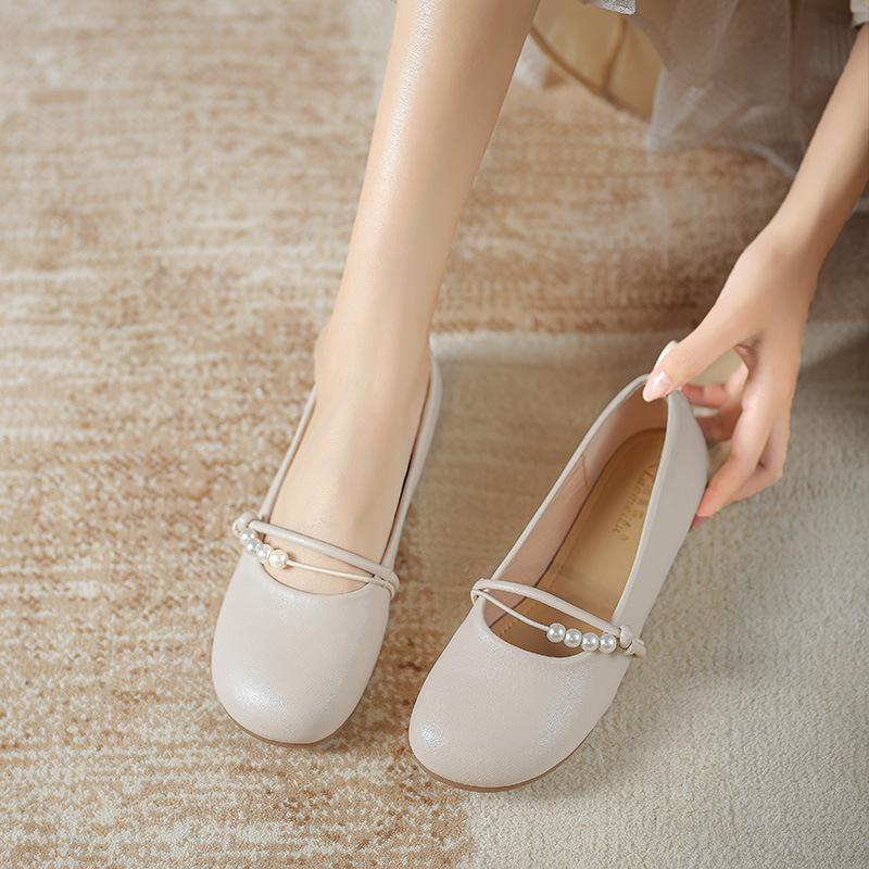 Fashion Sweet Flat Bottom Women's Shoes Easy To Wear Fairy Tale Style Spring Autumn Season Solid Color Rubber Sole Comfortable Footwear
