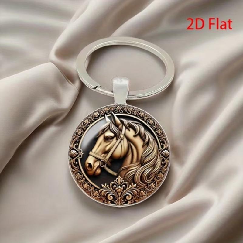 Alloy Horse Head Keychain Featuring Elegant Detailing Ideal for Equestrian Enthusiasts Stylish Decoration
