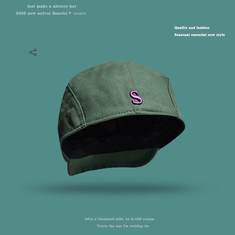 

Девушка однотонный берет шляпа ретро винтажный берет однотонный повседневный солнцезащитный кепка зелёный