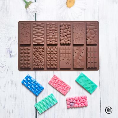 Neue Silikon-Schokoladenform 12 Mulden zum Aufbrechen Protein-Süßigkeitenform 3D DIY Keks Backwerkzeuge Kuchen Dekorationsform