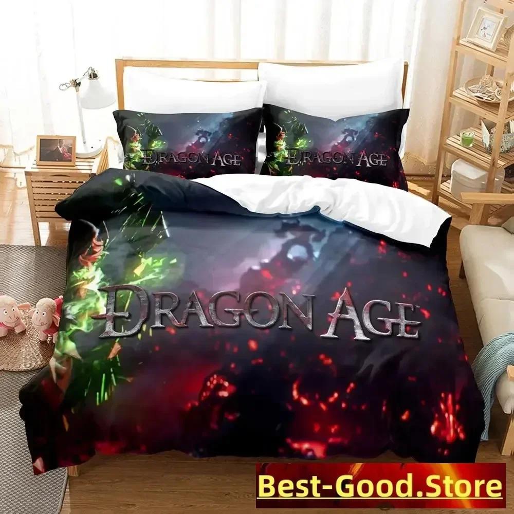 

Dragon Age Dreadwolf Комплект постельного белья Односпальный Двуспальный Принт С наволочкой Постельное Мягкое Покрывало Мягкое Односпальное Двуспальное Королевский Супер Королевский Размеры Размеры 120*200cm Single