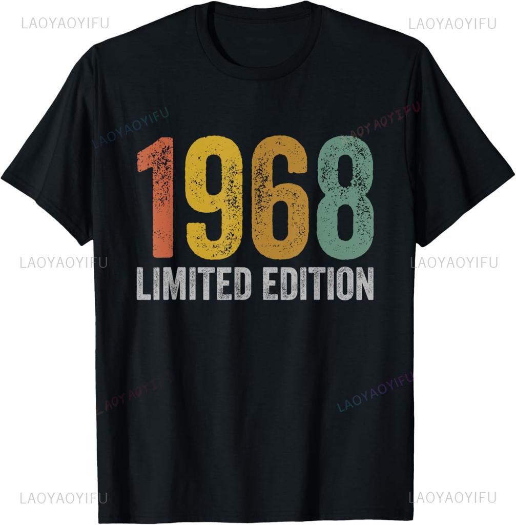 Vintage 1968 Limited Edition 57th Birthday Gifts 57 Year Old T-Shirt Graphic T Shirts Casual Mens Clothing Camiseta Hombre
