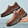 Fashion Classic Mens Leather Loafers Non Slip Walking Flats Outdoor Slip On Casual Shoes for Man Retro Style Driving Footwear Moccasins