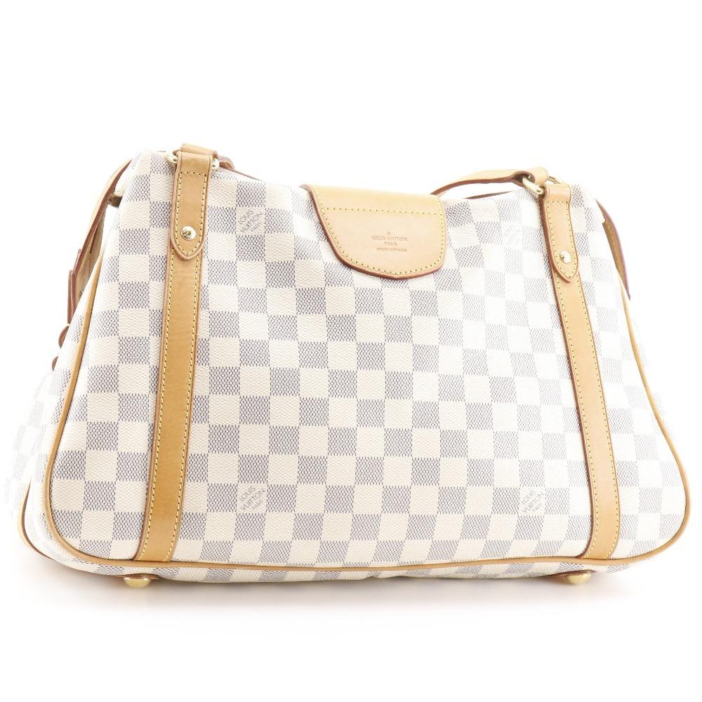 LOUIS VUITTON Stresa GM Tote Bag N42221 White Damier Azur Canvas Women Used