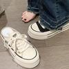 Canvas Half Slippers Women's Summer Wear 2025 New Internet Celebrity Explosion High Sense Thick Bottom Height No Heel Lazy