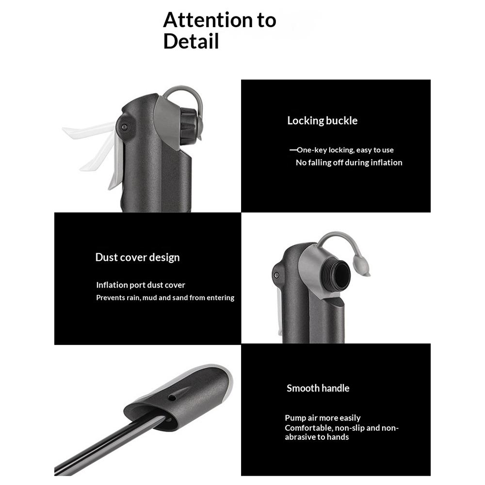 BENGGUO BG-1690 Portable Bike Pump with Gauge 120PSI Bicycle Mini Air Inflator Compatible with Presta/Schrader Valve