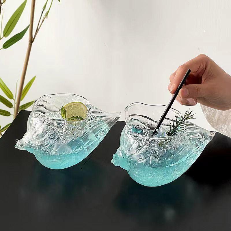 Ins Wind Conch Cocktail Glass Wine Bar Restaurant Creative Collins Glass Manufacturers High Borosilicate Glass Wholesale