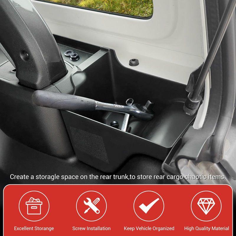 Trunk Side Storage Bin Fit for 18-24 Jeep Wrangler JL JLU 4XE Cargo Organizer Tray Wheel Well Storage Box 4 Door Accessories