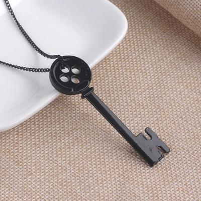 New Simple Trend Halloween Carolann and The Secret Door Charm Necklace Character Key Skeleton Prop Role Play Decoration Zircon