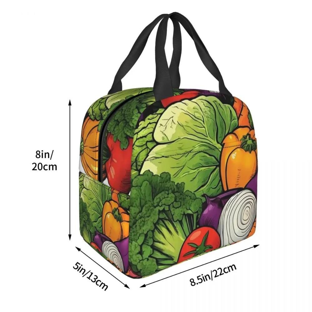 Fresh Vegetable Pattern Insulated Lunch Bag for Kids School Cooler Thermal Food Box Tote Portable Lunch Boxes Container