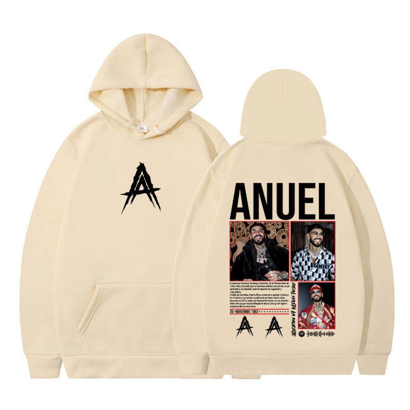 Rapper Anuel AA Album Tour 2025 Vintage Graphic Hoodie Men Women Harajuku Loose Pullover Long-sleeved Casual Hip-hop Sweatshirts