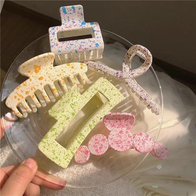 New Korean Colorful Hair Claws Hair Clips for Women Girl Painting Acrylic Elegant Crab Ponytail Cute Headwear Hair Accessories