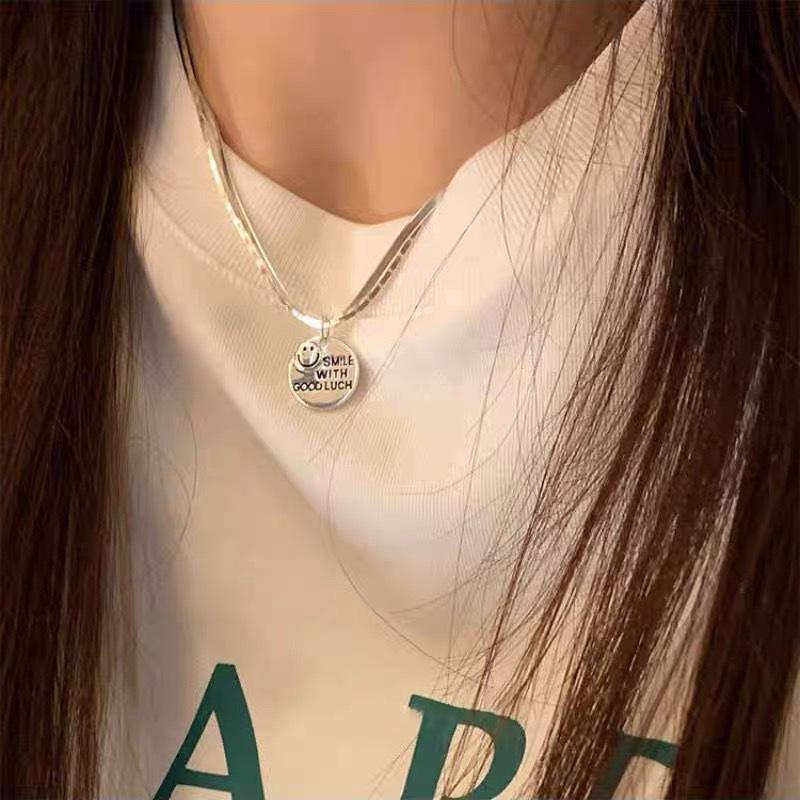 Elegante Damen S925 Sterlingsilber Perlenanhänger Halskette - Leichte Luxus Schlüsselbeinkette