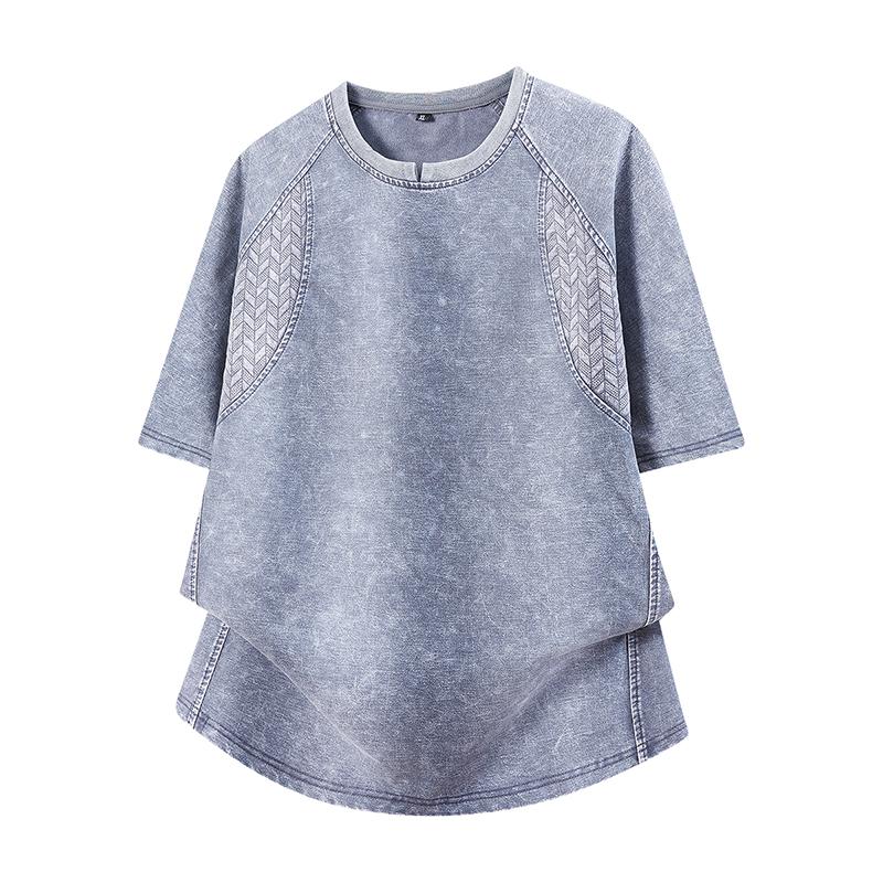 Outdoor Short Sleeved Men s Round Neck T-shirt Men s Summer Men s Half Sleeved Shirt Versatile T-shirt Men s T-shirt 2XL синий