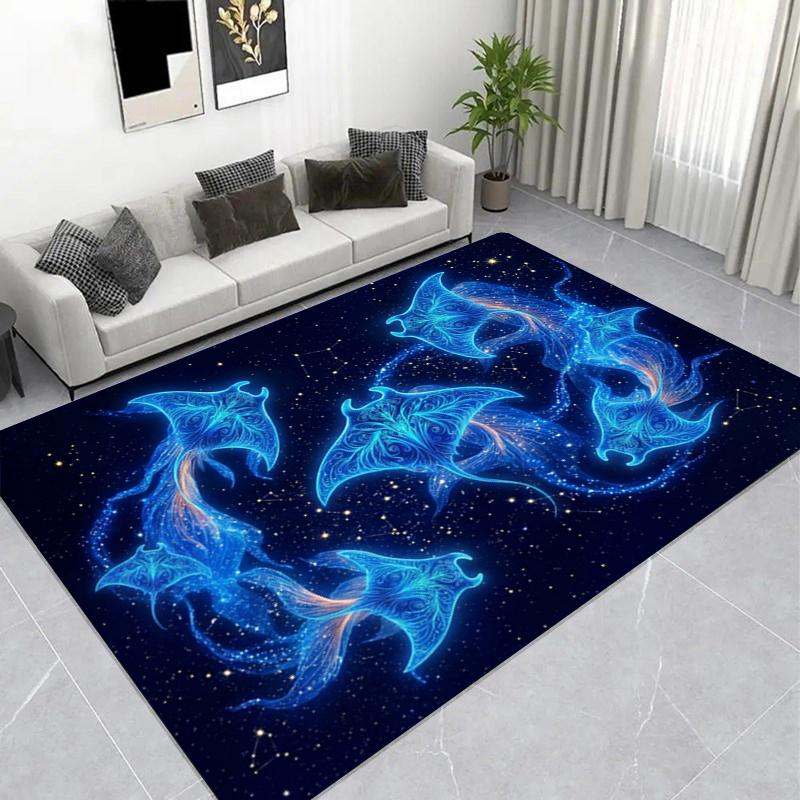 Vintage Steam Locomotive Area Rug, Retro Train Landscape Living Room Carpet, Non-Slip Mat for Train Enthusiasts