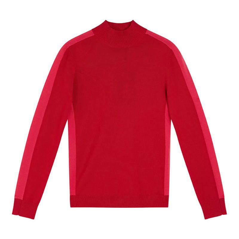 

Silm Slim Looking Women s Knitwear Trendy round Neck High Elastic Sweater Golf Sports Clothing Luxury Easiest for Match Autumn Red S