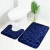 2Pcs Pebble Pattern Non-slip Bathroom Carpet Toilet Floor Mat Shower Mat Room Comfortable Washable Anti Slip Carpet Floor Mat