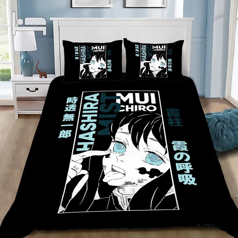 Anime Duvet Cover Pillowcase M-Muichiro tokitoS Bedding Set Adult Boy Girl Adult Bedroom Decoration Gift Single Double
