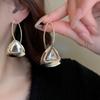 Metal Hollow Triangle Silver Needle Earrings Cold Wind Personality Earrings