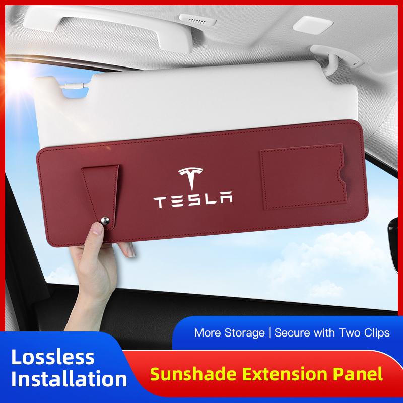 Keychain Car Sun Visor Extender Anti-glare UV Retractable Sun Shield Multifunctional Accessorie For Tesla Model 3 YSX Cybertruck