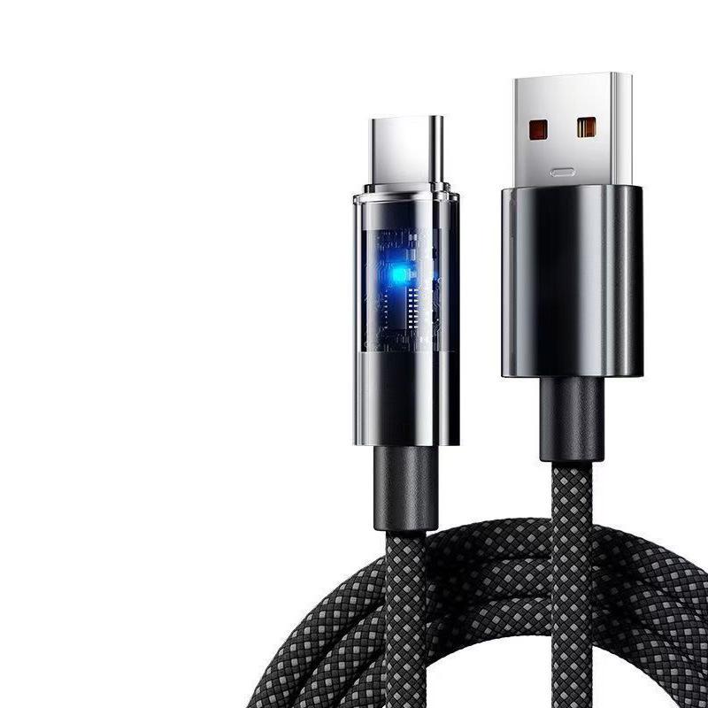 Transparent 240W Super Fast Charging USB-C Cable for Huawei Honor 10A Flash Charging Data