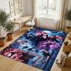 Personalized Crystal Velvet Carpet,Jujutsu Kaisen Custom Printed Name, Plush Area Rug For Home Indoor Decor