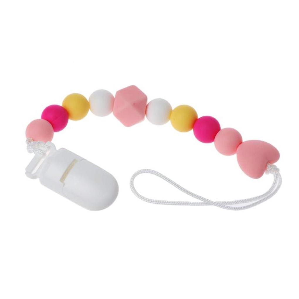 Baby Clip Chains Girls Silicone Teething Relief Beads Gift BPA Free