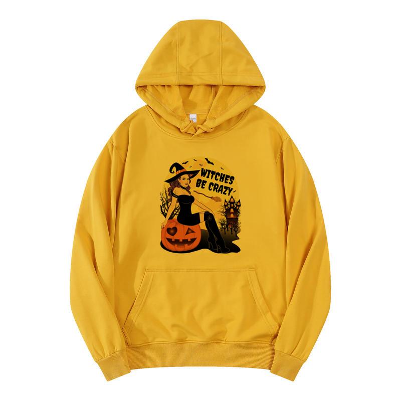 Buy Hoodie Yellow Light Green Light Pink Violet Hoodies Halloween Witch
