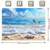 2D Küsten-Meeresufer-Wandteppich, Sandstrand mit Muscheln Wandbehang