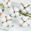 10PCS White Cotton Florist Supplies Wedding Car Decorative Wreaths Christmas Home Decor Diy Gifts Box Cheap Artificial Flowers