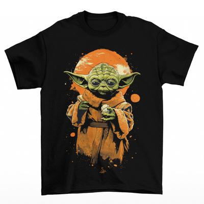 T-Shirt Grogu Yoda Unisexe Coton Drôle TV Tailles Jedi Sith Star Wars Boba Fett