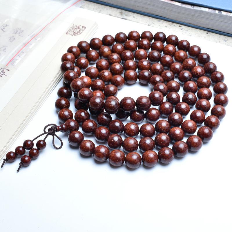 Venus Old Material Small-Leaf Red Sandalwood Prayer Beads Chain - High Oil Density, Unisex, New Chinese Style Decoration Gift
