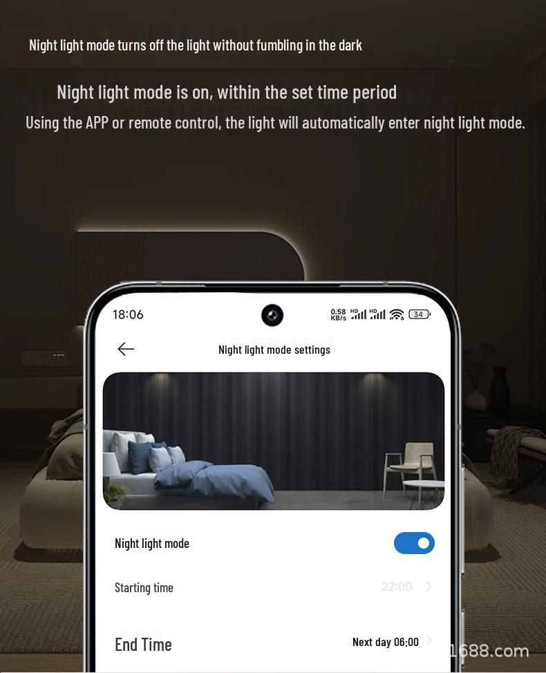 Smart WiFi Switch for Cabinet/Wardrobe Light Strip with Mijia App Integration, Voice Control, and Cycle Timer.