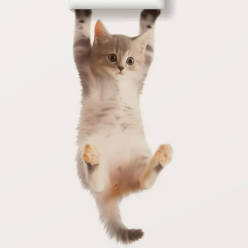 Lustiger Katzen-Türgriff-Aufkleber Selbstklebender Wandaufkleber für Schlafzimmer & Wohnzimmer Badezimmer Heimdeko