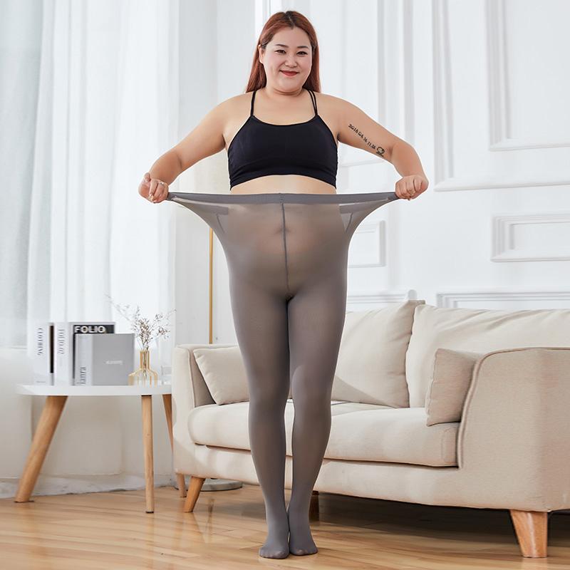 

Large Size High Waist Female Stretchy Crotchless Stockings 130Kg Women Velvet Tights Plus Size 120D Autumn Winter Warm Pantyhose S-M(40-60kg)