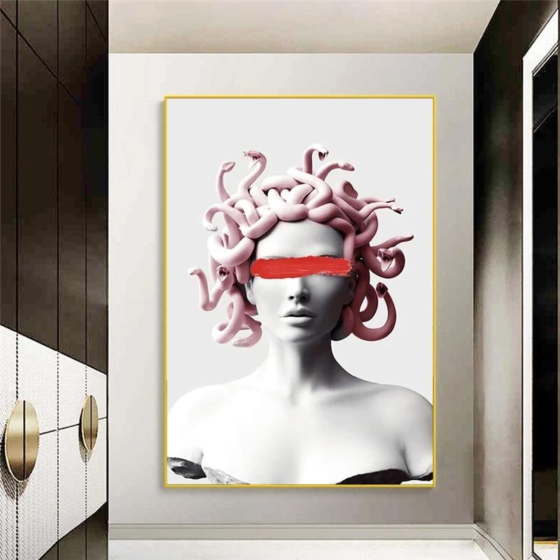 Famous Painting Funny David Portrait Sculpture Canvas Paingtings Wall Art Living Room Bedroom Mural Decorative Poster and Prints