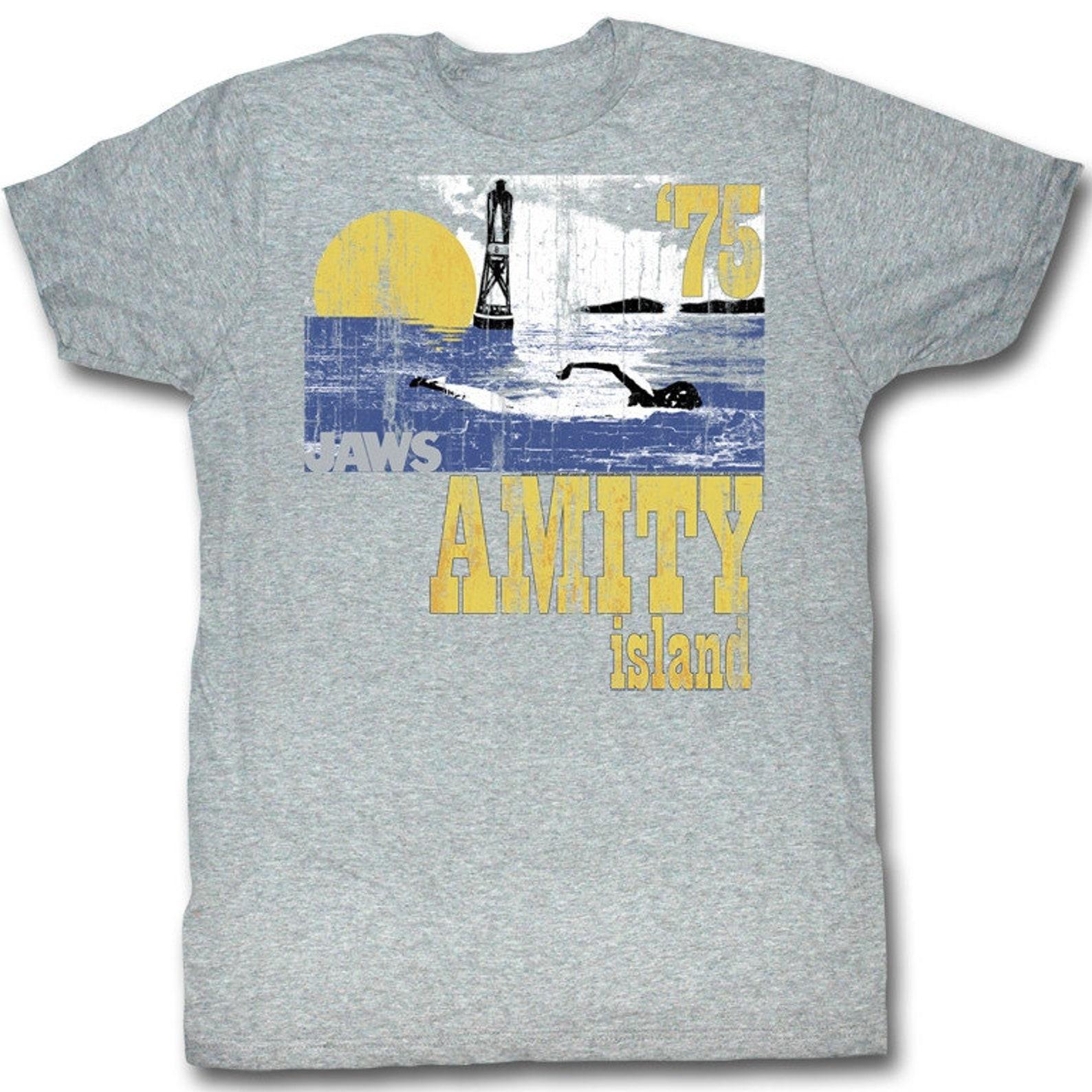 Jaws Goin Swimming Gray Heather Adult T-Shirt S