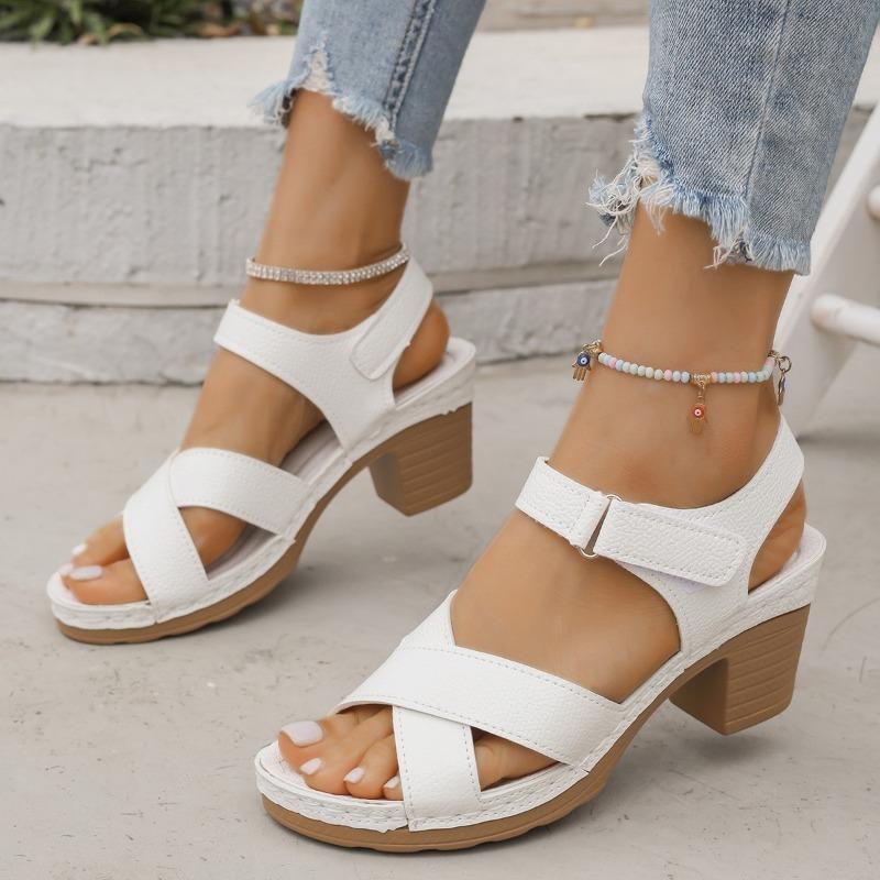 Fashion 2025 New Ladies Shoes Open Toe Women's Sandals Fashion Color Matching Office and Career Summer Plus Size Heeled Sandals Zapatos