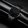Classic Black Ultra Thin Watches Alloy Mesh Belt Quartz Watch Luxury Mens Wristwatch  Leisure Time